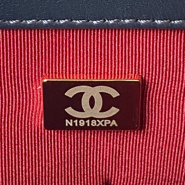 CHANEL MINI FLAP BAG NAVY 4.7 × 7.8 × 2.3 in