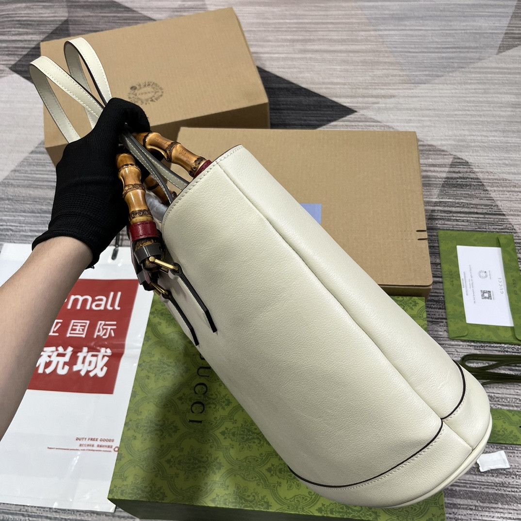 GUCCI DIANA MEDIUM TOTE BAG White 31W x 27H x 15D CM