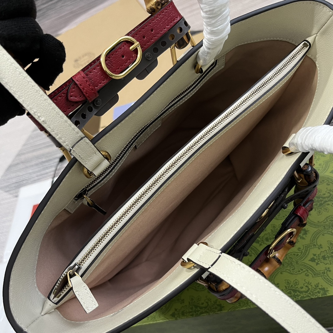 GUCCI DIANA MEDIUM TOTE BAG White 31W x 27H x 15D CM