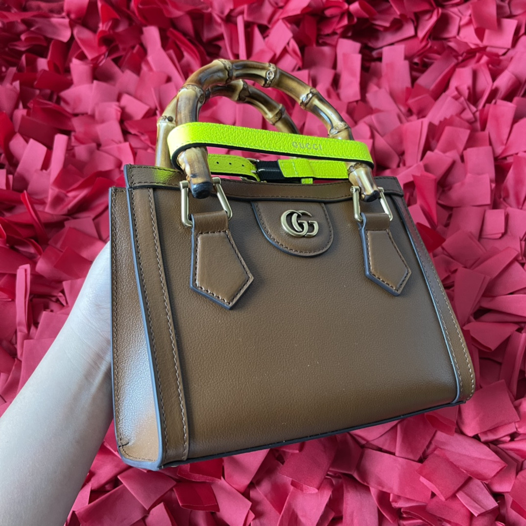 GUCCI DIANA MINI TOTE BAG Khaki 20W x 16H x 10D CM