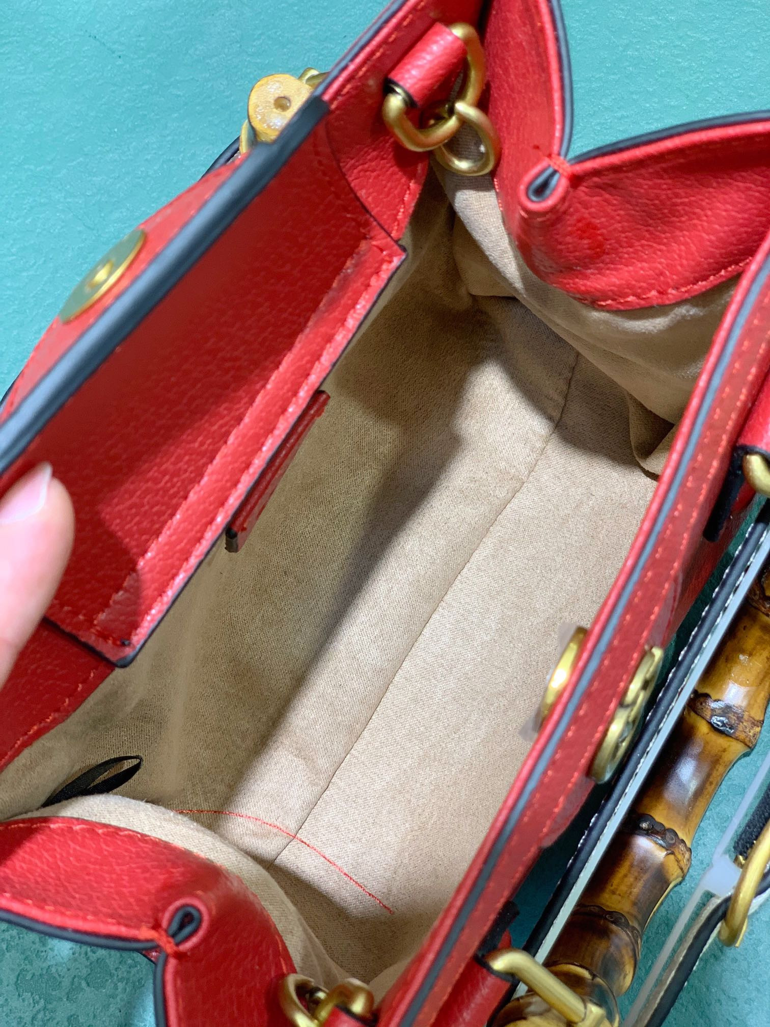 GUCCI DIANA MINI TOTE BAG Red 20W x 16H x 10D CM