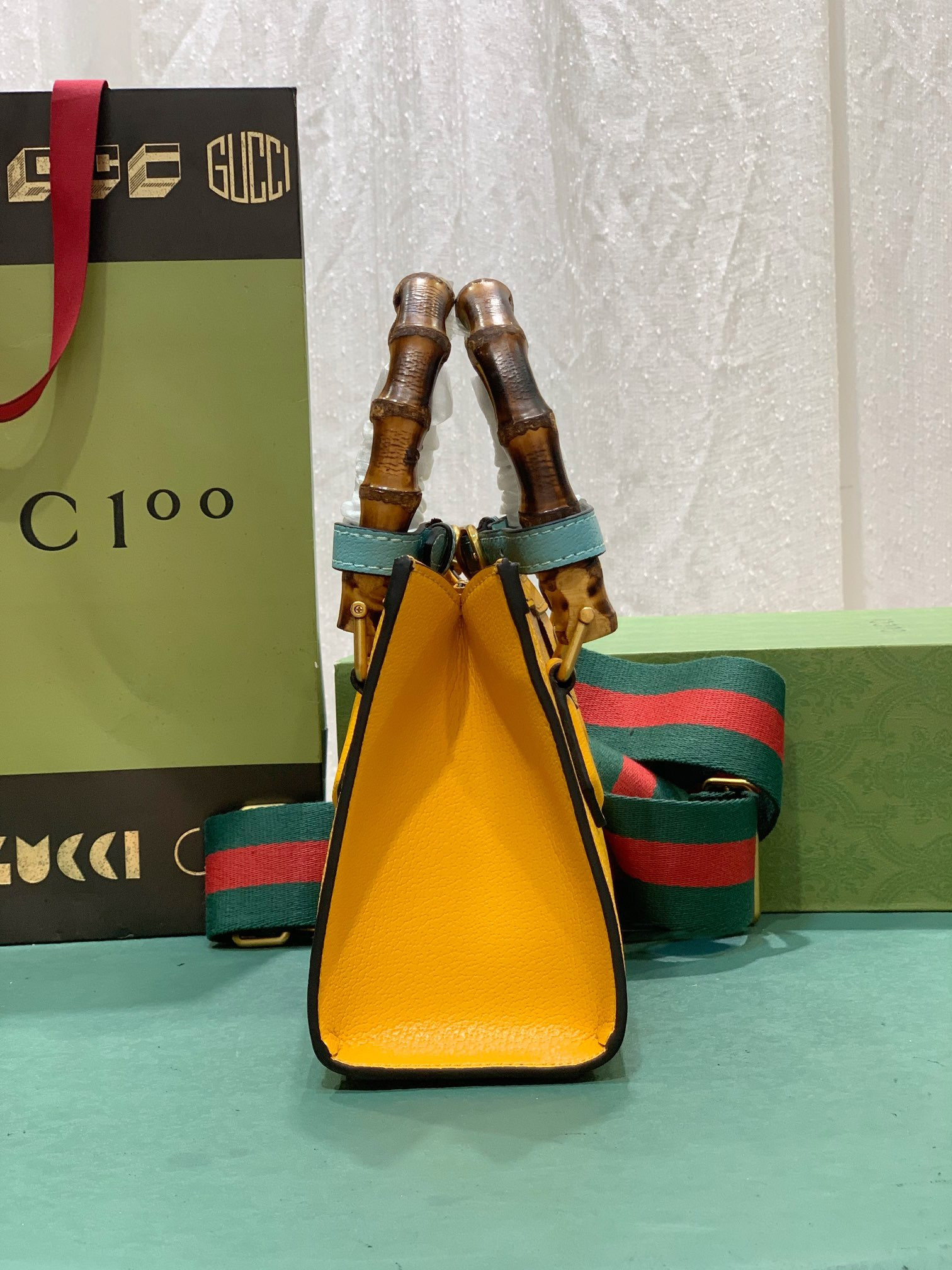 GUCCI DIANA MINI TOTE BAG Orange 20W x 16H x 10D CM