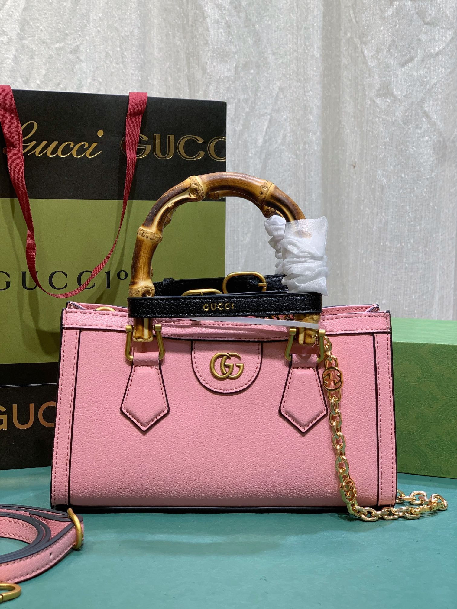 GUCCI DIANA SMALL SHOULDER BAG Pink 25W x 16H x 9D CM