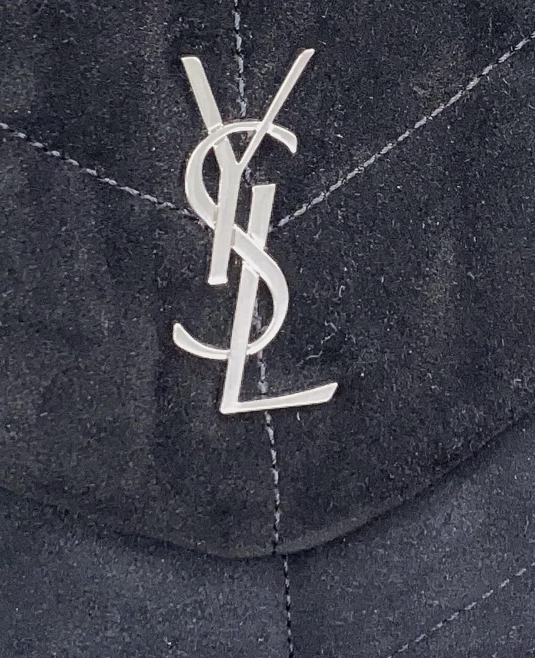 YSL PUFFER IN SUEDE BLACK 23 X 15.5 X 5.8 CM