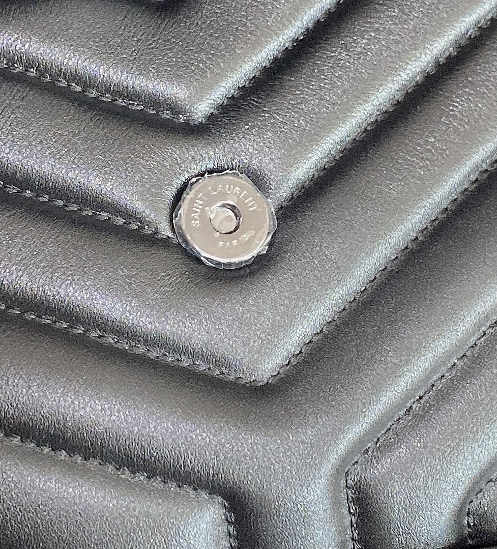 YSL LOULOU SMALL IN QUILTED LEATHER BLACK 9 X 6.1 X 3.3 INCHES