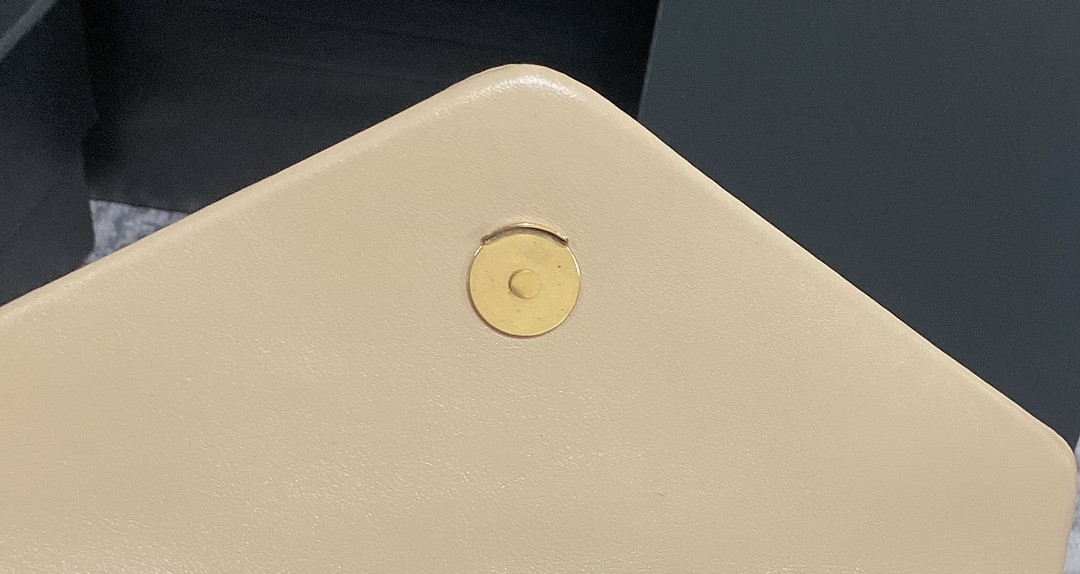 YSL LOULOU SMALL IN QUILTED LEATHER light beige 9 X 6.1 X 3.3 INCHES