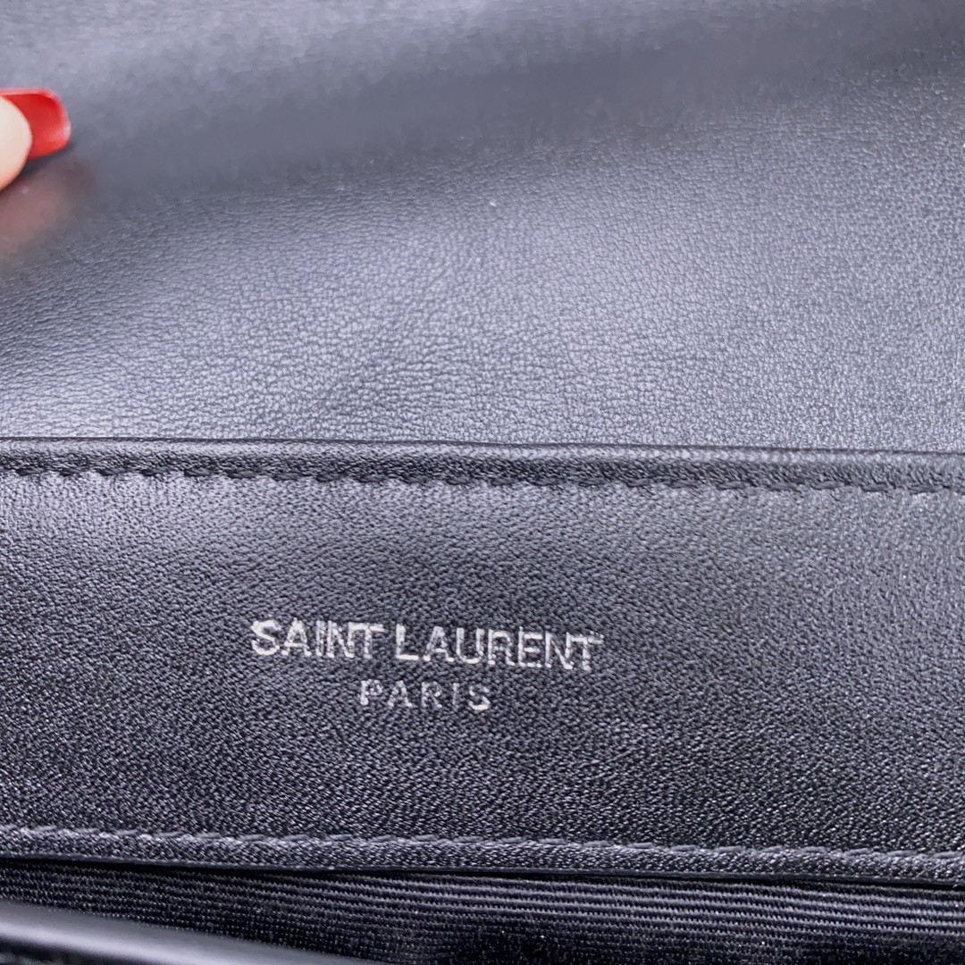 YSL TOY LOULOU IN QUILTED LEATHER ALL BLACK 7.9 X 5.5 X 3 INCHES