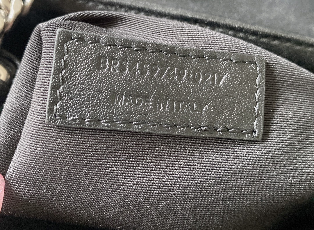 YSL LOULOU MEDIUM IN QUILTED LEATHER BLACK Silver 12.5 X 8.6 X 3.5 INCHES