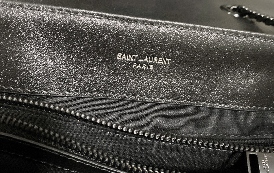 YSL LOULOU MEDIUM IN QUILTED LEATHER ALL BLACK 12.5 X 8.6 X 3.5 INCHES