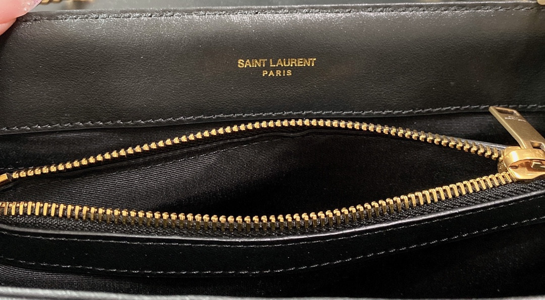YSL LOULOU MEDIUM IN QUILTED LEATHER BLACK 12.5 X 8.6 X 3.5 INCHES
