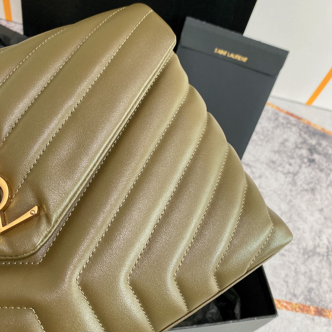 YSL LOULOU MEDIUM IN QUILTED LEATHER 12.5 X 8.6 X 3.5 INCHES