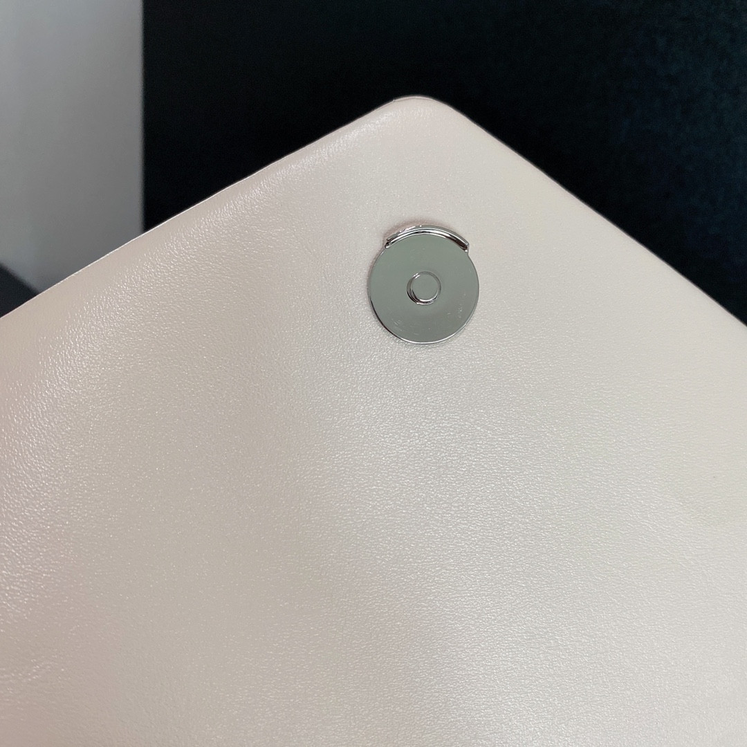 YSL LOULOU MEDIUM IN QUILTED LEATHER BLANC VINTAGE SILVER 12.5 X 8.6 X 3.5 INCHES