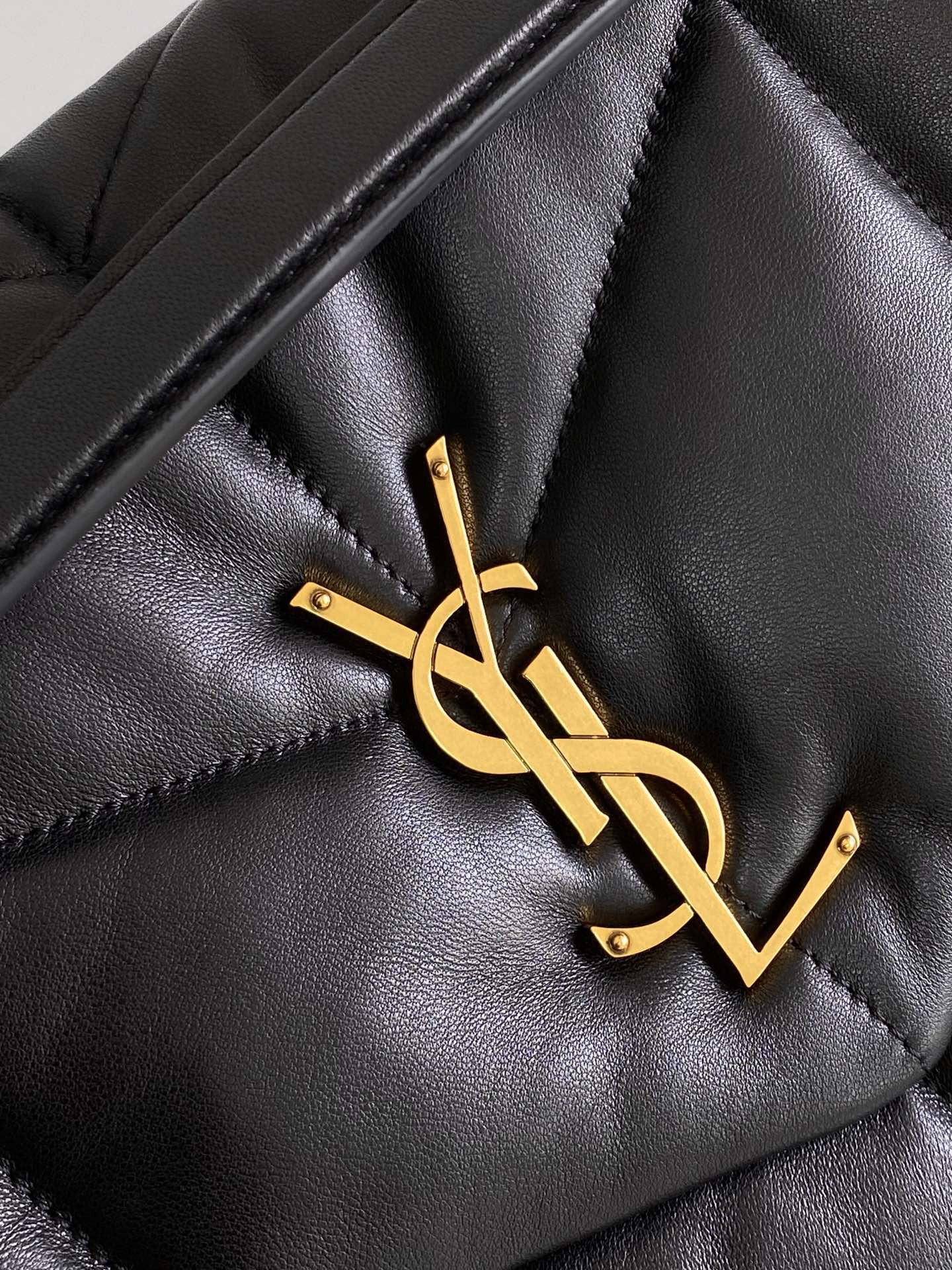 YSL PUFFER MEDIUM IN NAPPA LEATHER BLACK 13.7 X 9 X 5.3 INCHES