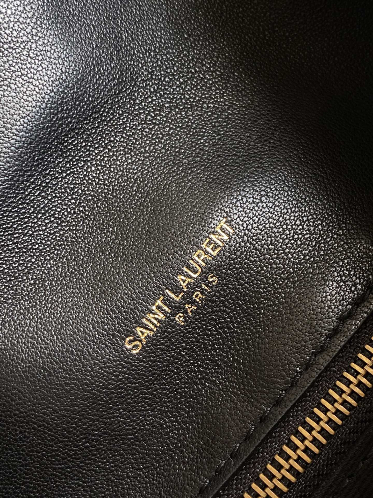 YSL PUFFER MEDIUM IN NAPPA LEATHER BLACK 13.7 X 9 X 5.3 INCHES