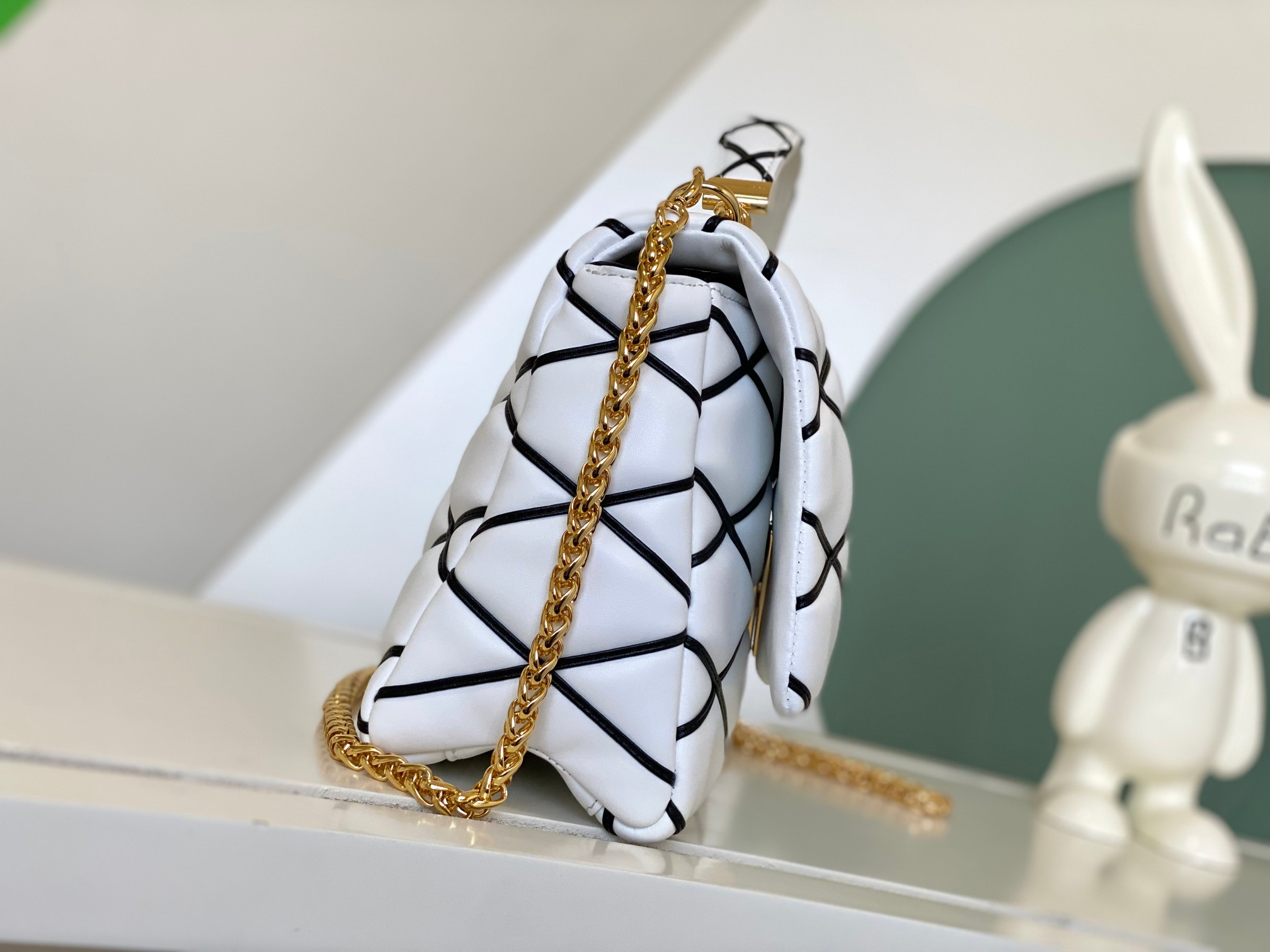 LOUIS VUITTON GO-14 GM WHITE 12.2 x 7.7 x 4.3 inches