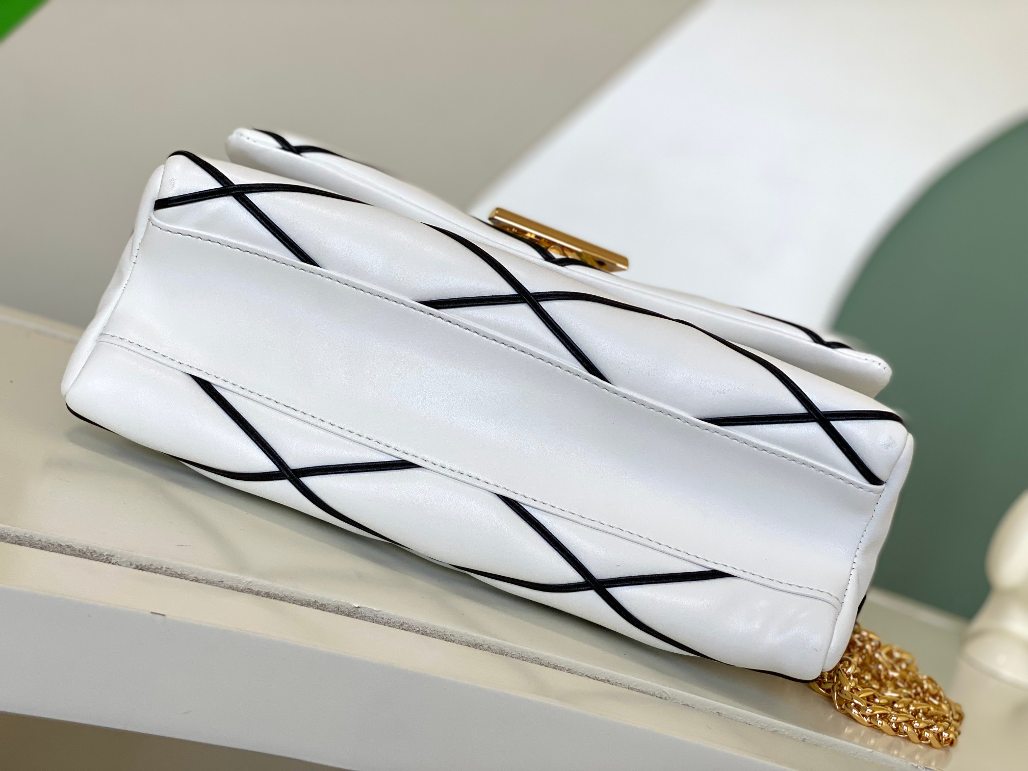 LOUIS VUITTON GO-14 GM WHITE 12.2 x 7.7 x 4.3 inches