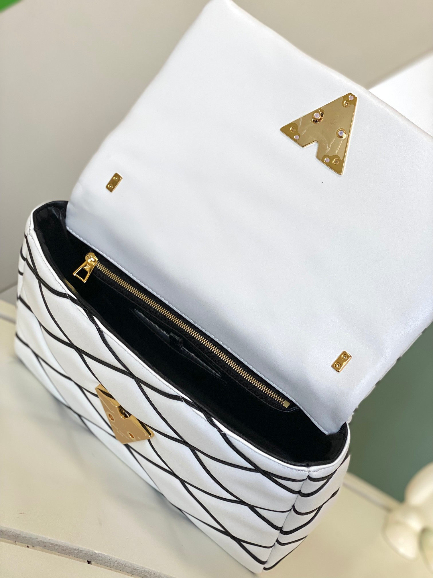 LOUIS VUITTON GO-14 GM WHITE 12.2 x 7.7 x 4.3 inches