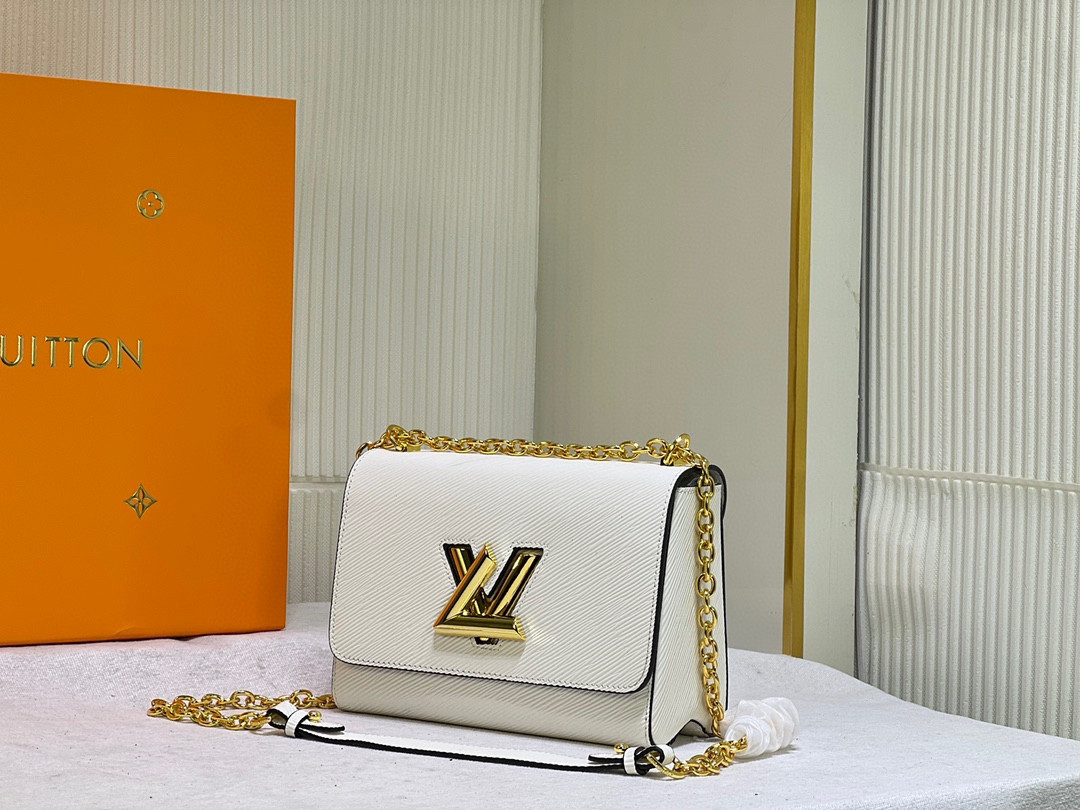 LOUIS VUITTON Twist MM white 9.1 x 6.7 x 3.7 inches