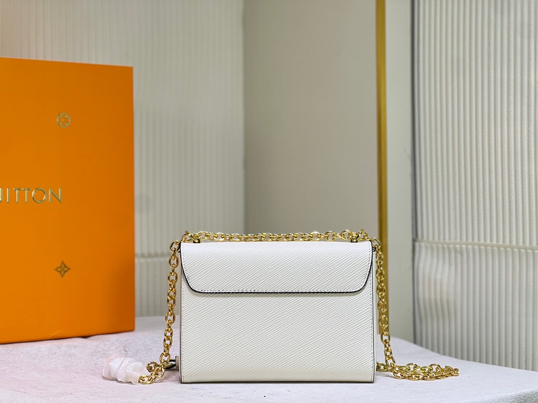 LOUIS VUITTON Twist MM white 9.1 x 6.7 x 3.7 inches
