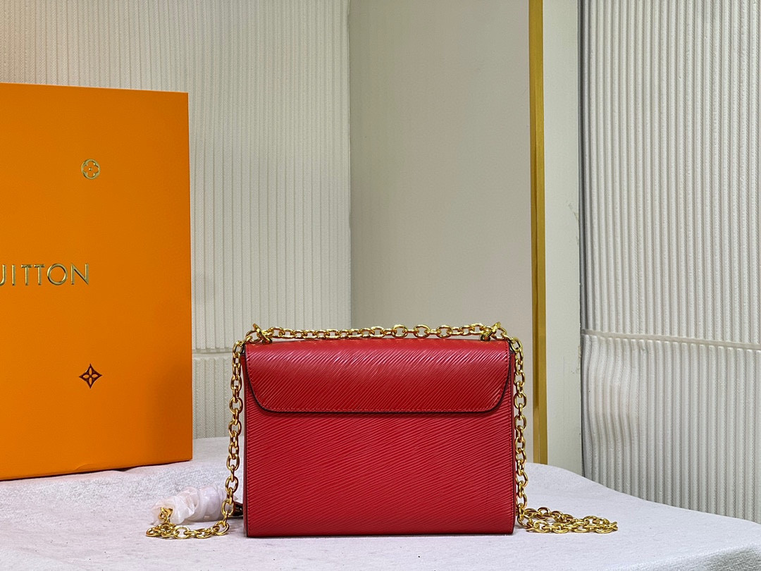 LOUIS VUITTON Twist MM Red 9.1 x 6.7 x 3.7 inches