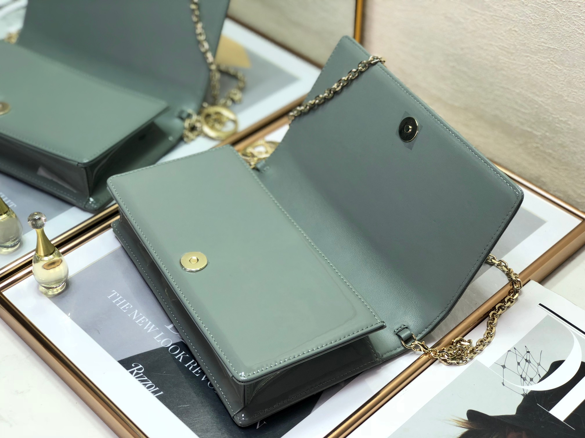 Lady Dior Pouch Cloud Blue Cannage 8.5 x 4.5 x 1 inches