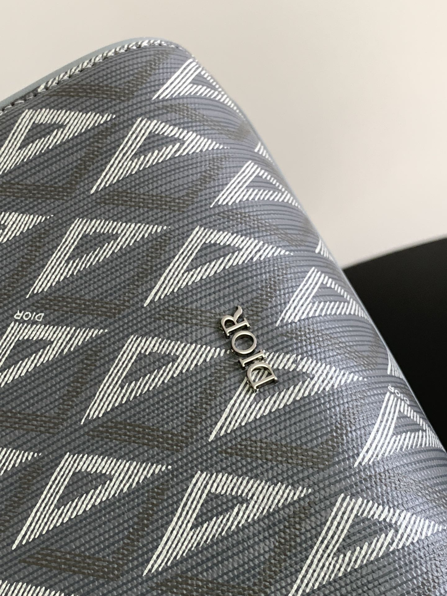 Dior Lingot Toiletry Bag Gray Mirage Technical Fabric 8.5 x 5 x 4 inches