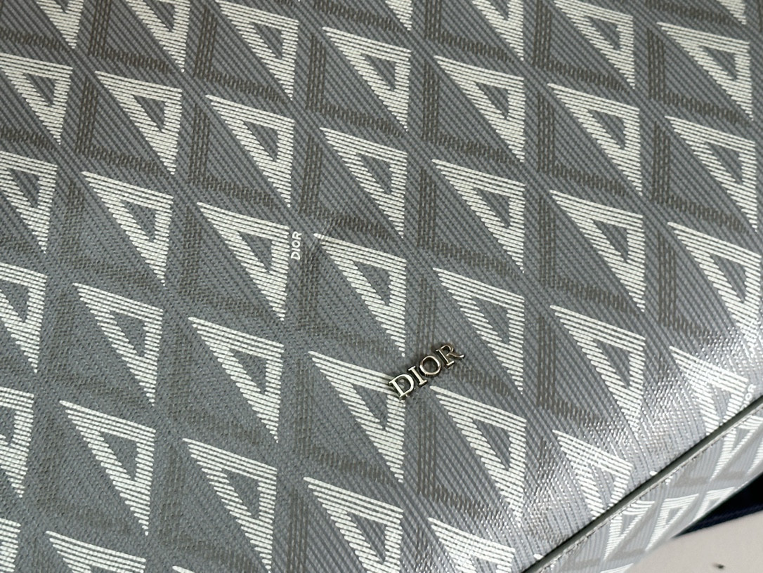 Dior Safari Tote Bag Gray In Grained Calfskin 15.5 x 14 x 4.5 inches