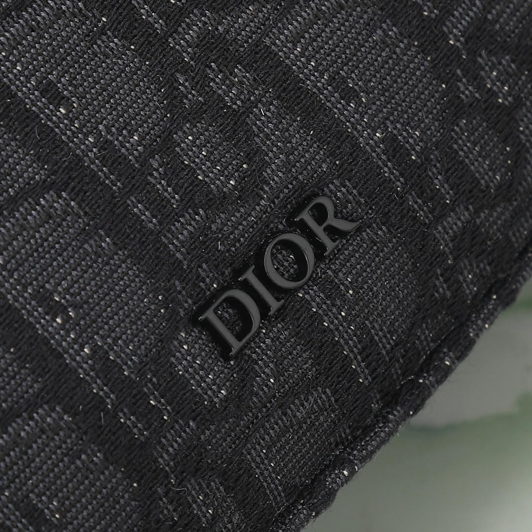 DIOR Safari Bag with Strap Black Dior Oblique Jacquard 8.5 x 6 x 2.5 inches