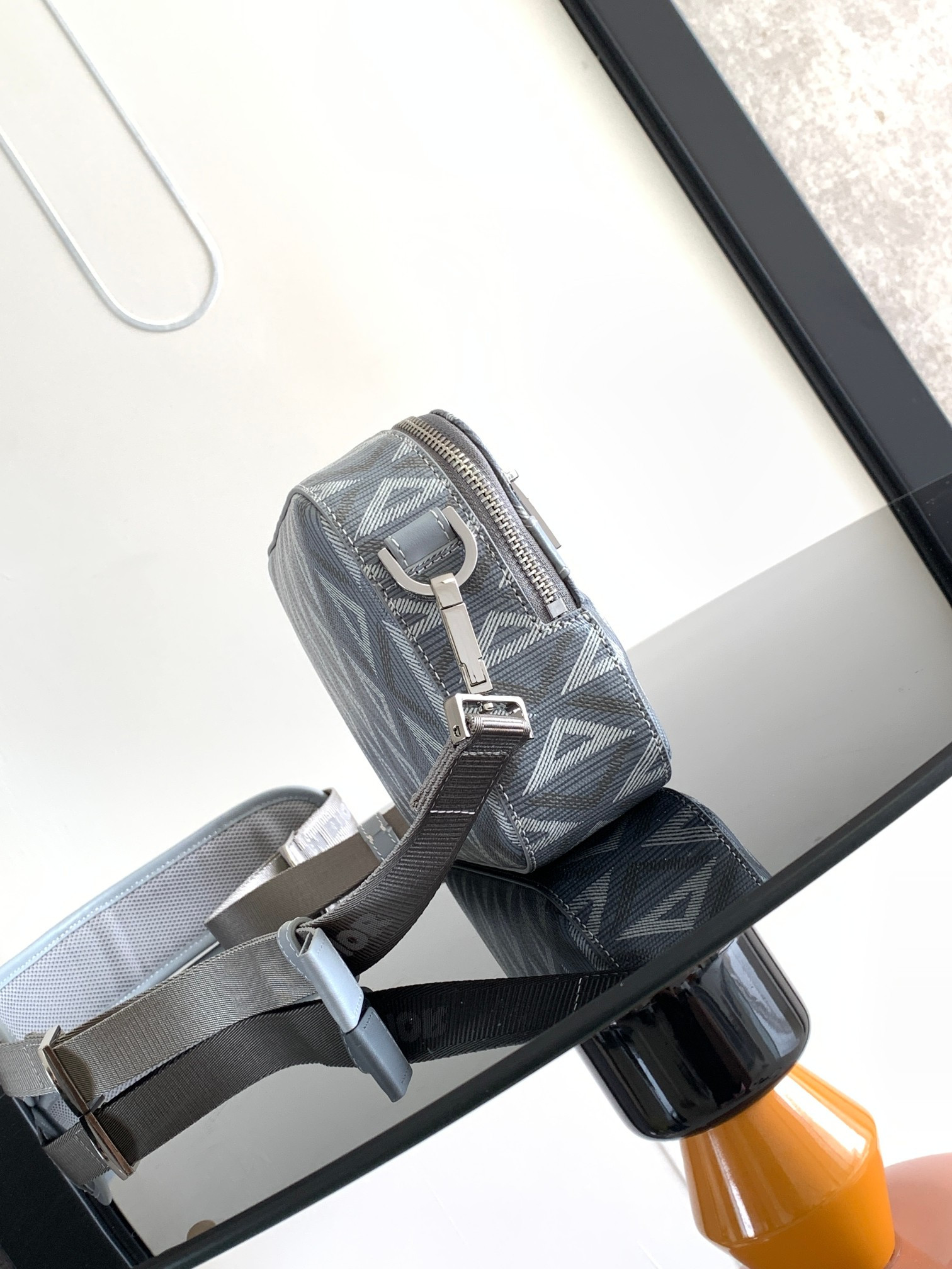 DIOR Safari Bag with Strap light Gray 8.5 x 6 x 2.5 inches