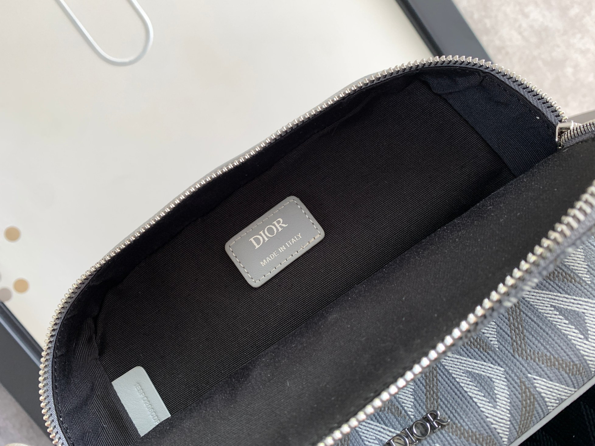 DIOR Safari Bag with Strap light Gray 8.5 x 6 x 2.5 inches