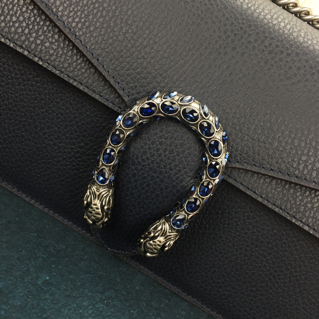 GUCCI DIONYSUS SMALL SHOULDER BAG NAVY 28x18x9cm