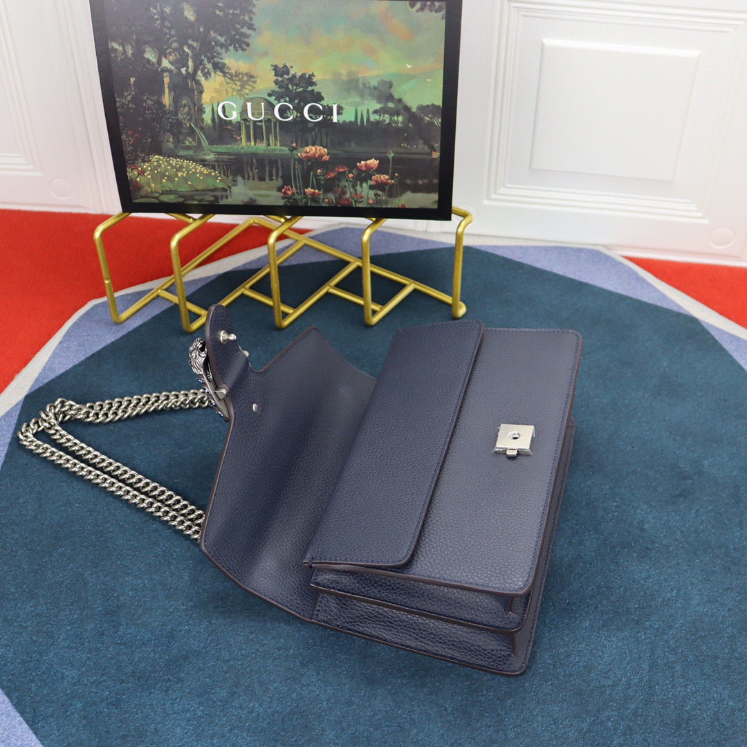 GUCCI DIONYSUS SMALL SHOULDER BAG NAVY 28x18x9cm