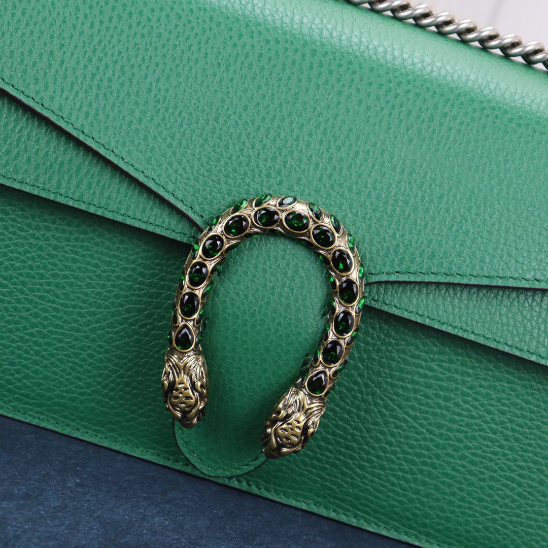 GUCCI DIONYSUS SMALL SHOULDER BAG GREEN 28x18x9cm