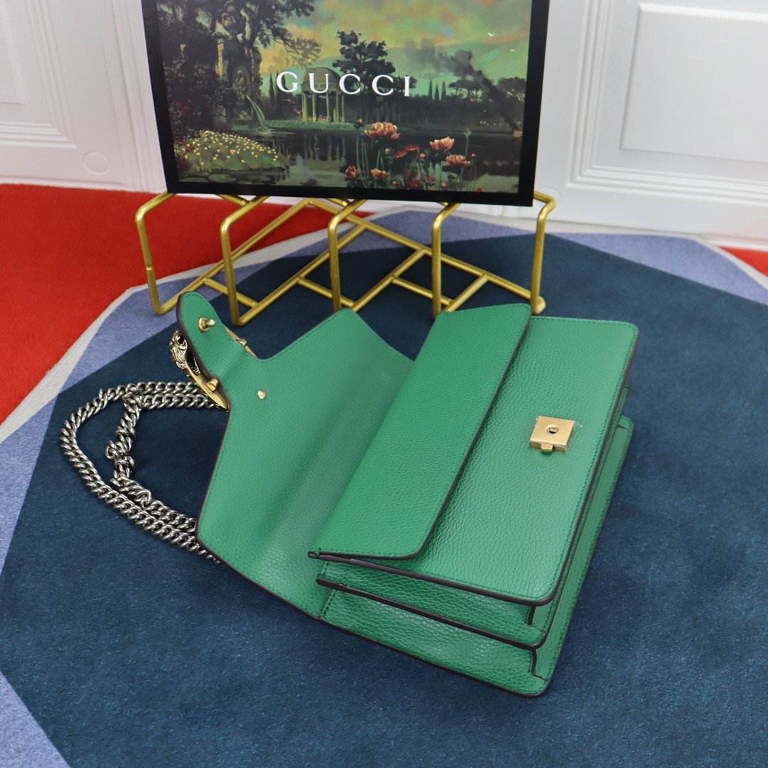 GUCCI DIONYSUS SMALL SHOULDER BAG GREEN 28x18x9cm