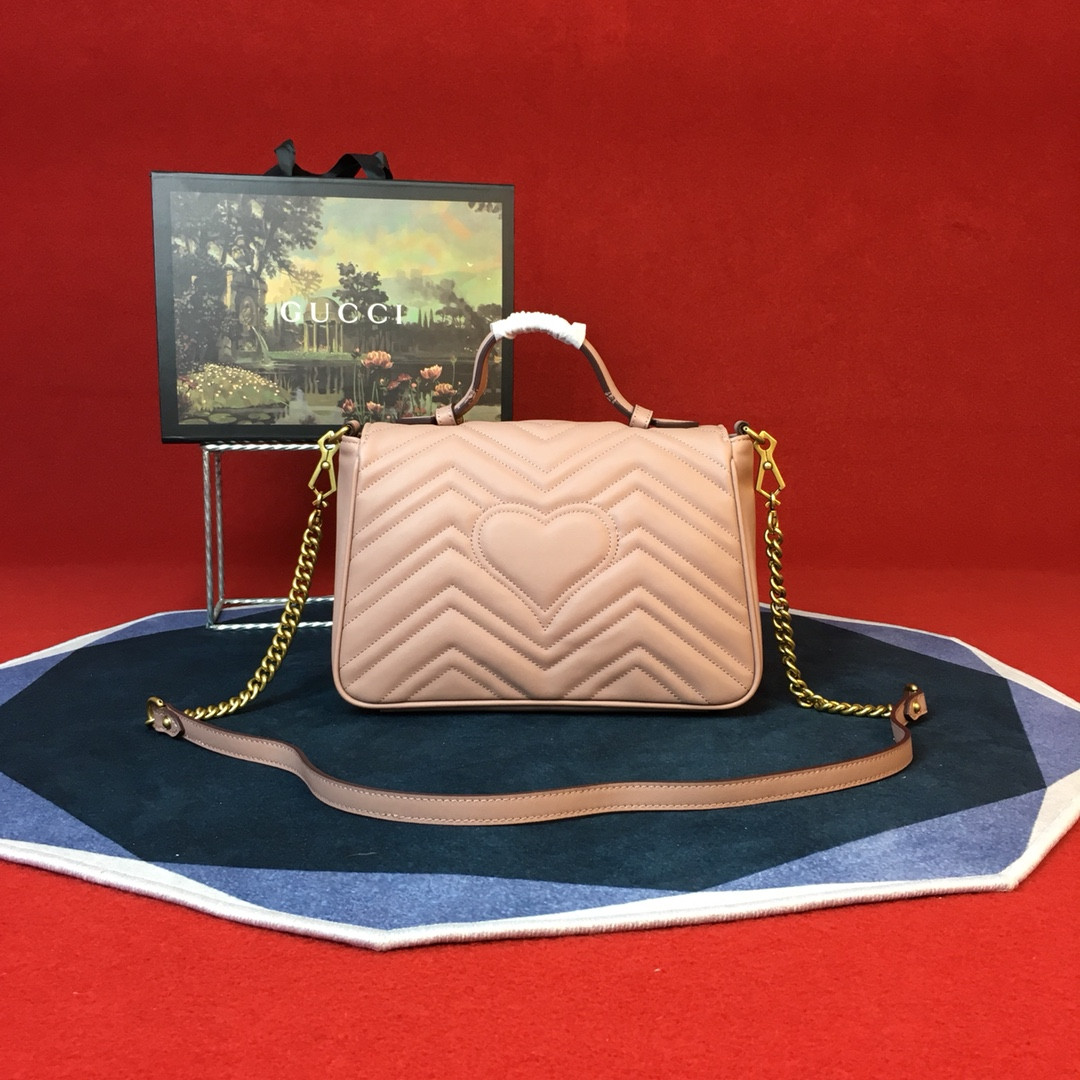 GUCCI GG MARMONT SMALL SHOULDER BAG PINK 10"W x 6"H x 3"D