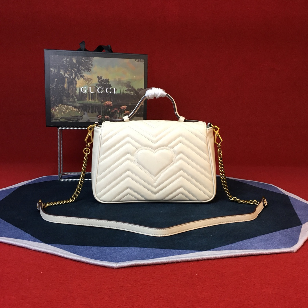 GUCCI GG MARMONT SMALL SHOULDER BAG WHITE 10"W x 6"H x 3"D