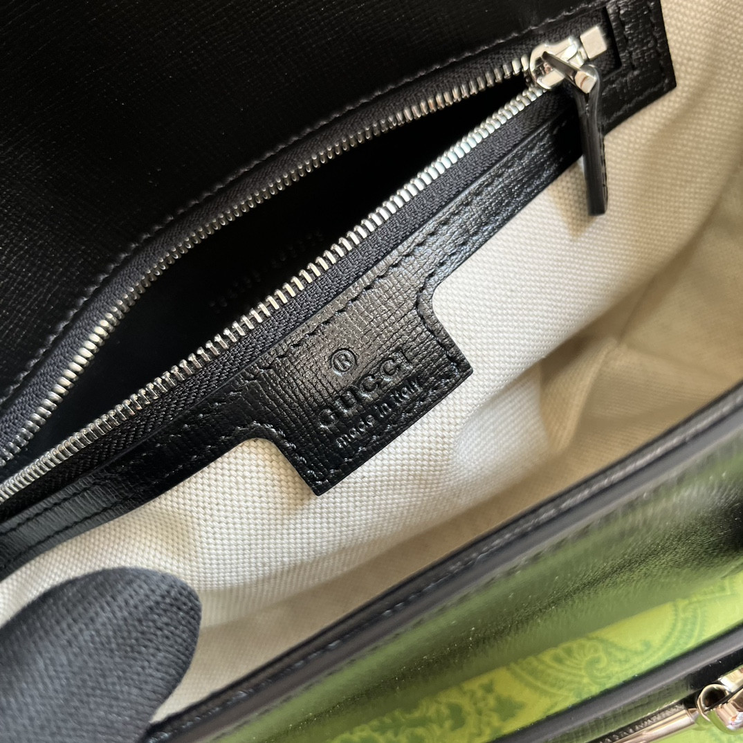 GUCCI HORSEBIT 1955 SMALL SHOULDER BAG Black 10.4"W x 6.7-4.1"H x 3.1-1.6"D