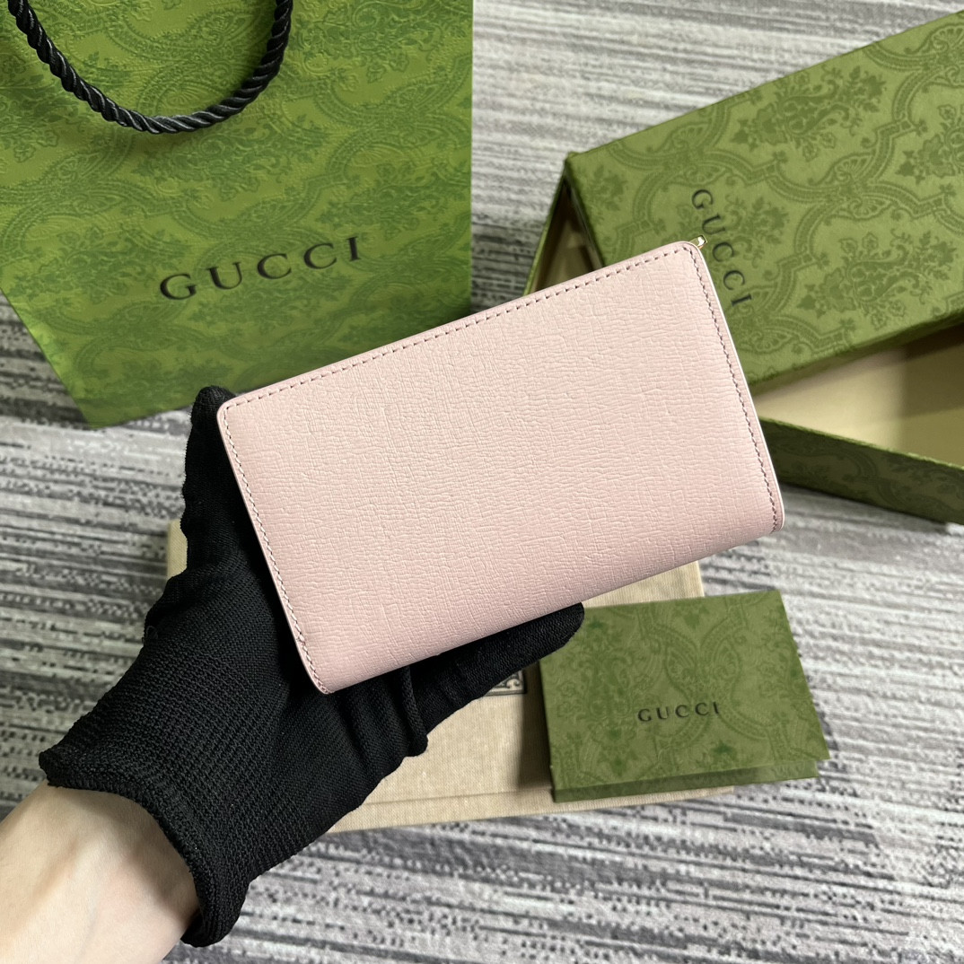 Gucci Script Zip-Around Wallet pink 14 x 18.5 x 3cm