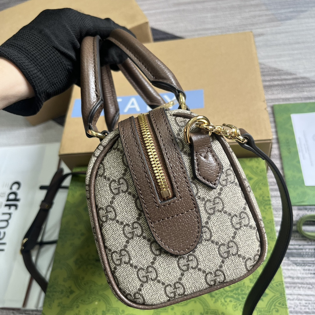 GUCCI OPHIDIA SUPER small BAG Beige and ebony 14x21.5x11.5cm