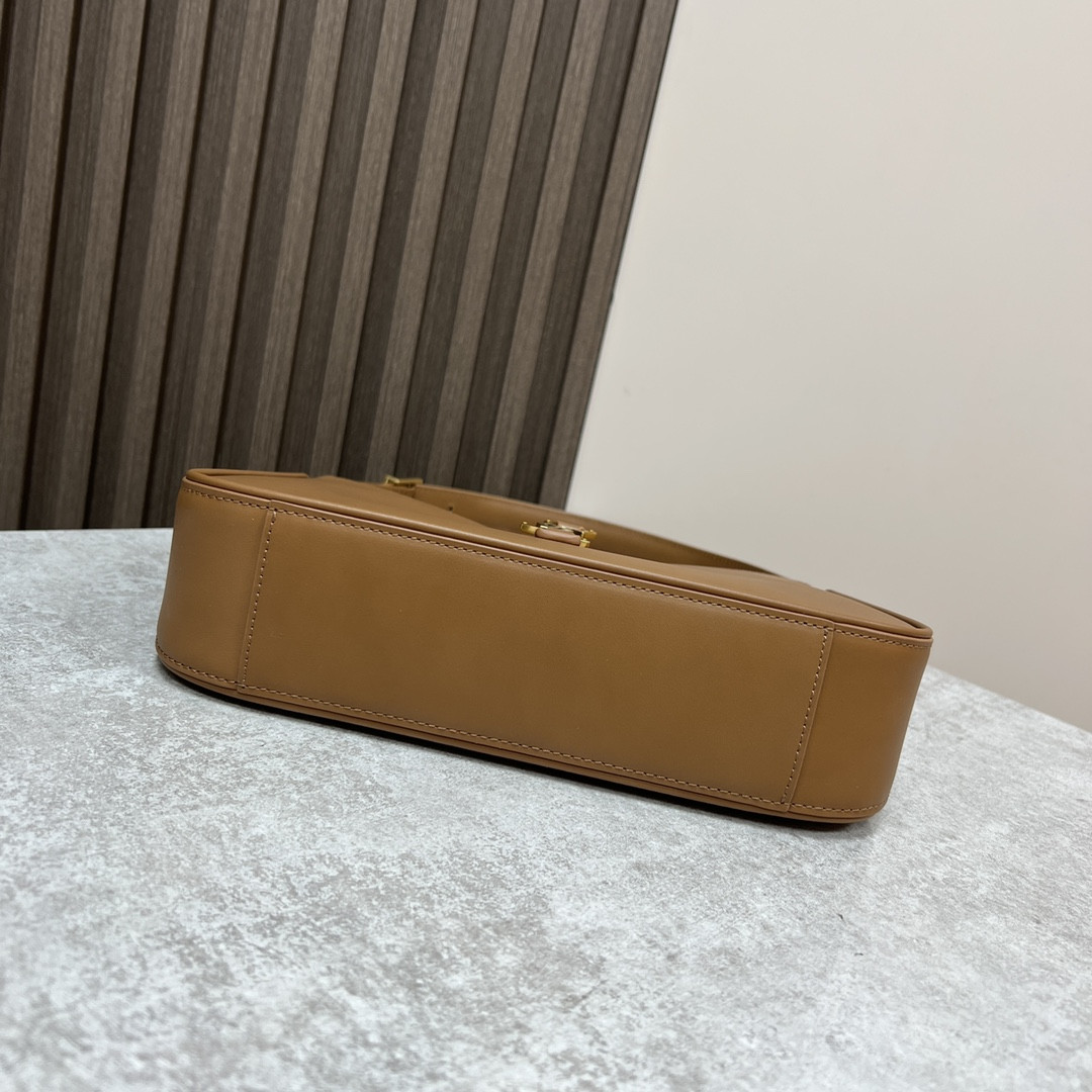 YSL LE 5 À 7 IN SMOOTH LEATHER COFFEE 9 X 6.3 X 2.5 INCHES