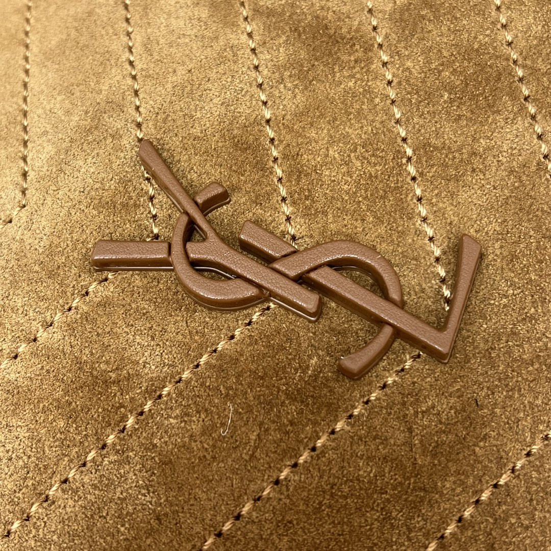 YSL NIKI MEDIUM SHOPPING IN SUEDE BROWN 12.9 X 10.6 X 4.5 INCHES