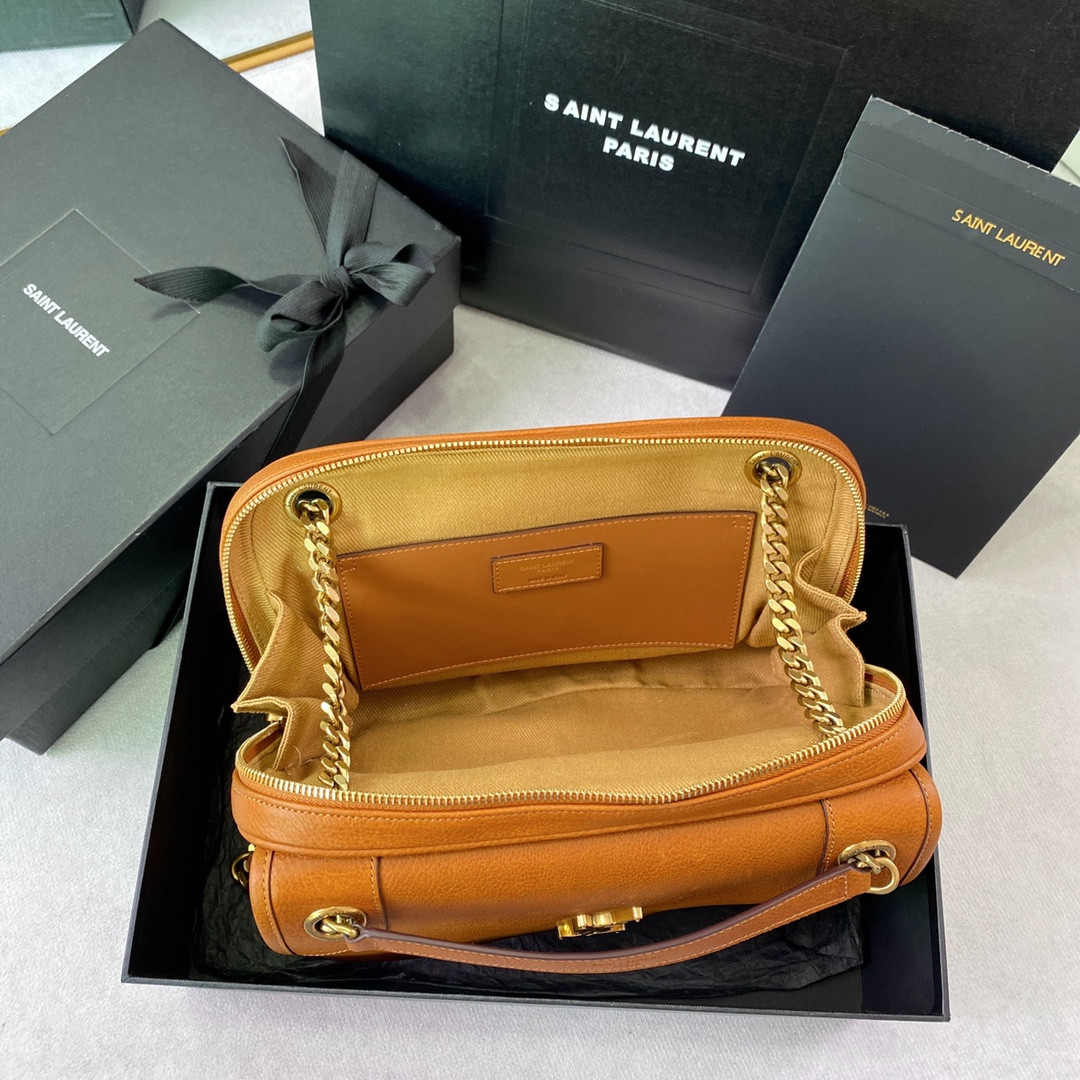 YSL NIKI MEDIUM IN VINTAGE LEATHER ORANGE 11 X 7.8 X 3.3 INCHES