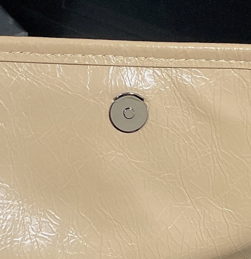 YSL NIKI BABY IN VINTAGE LEATHER DARK BEIGE 8.2 X 6 X 2.9 INCHES