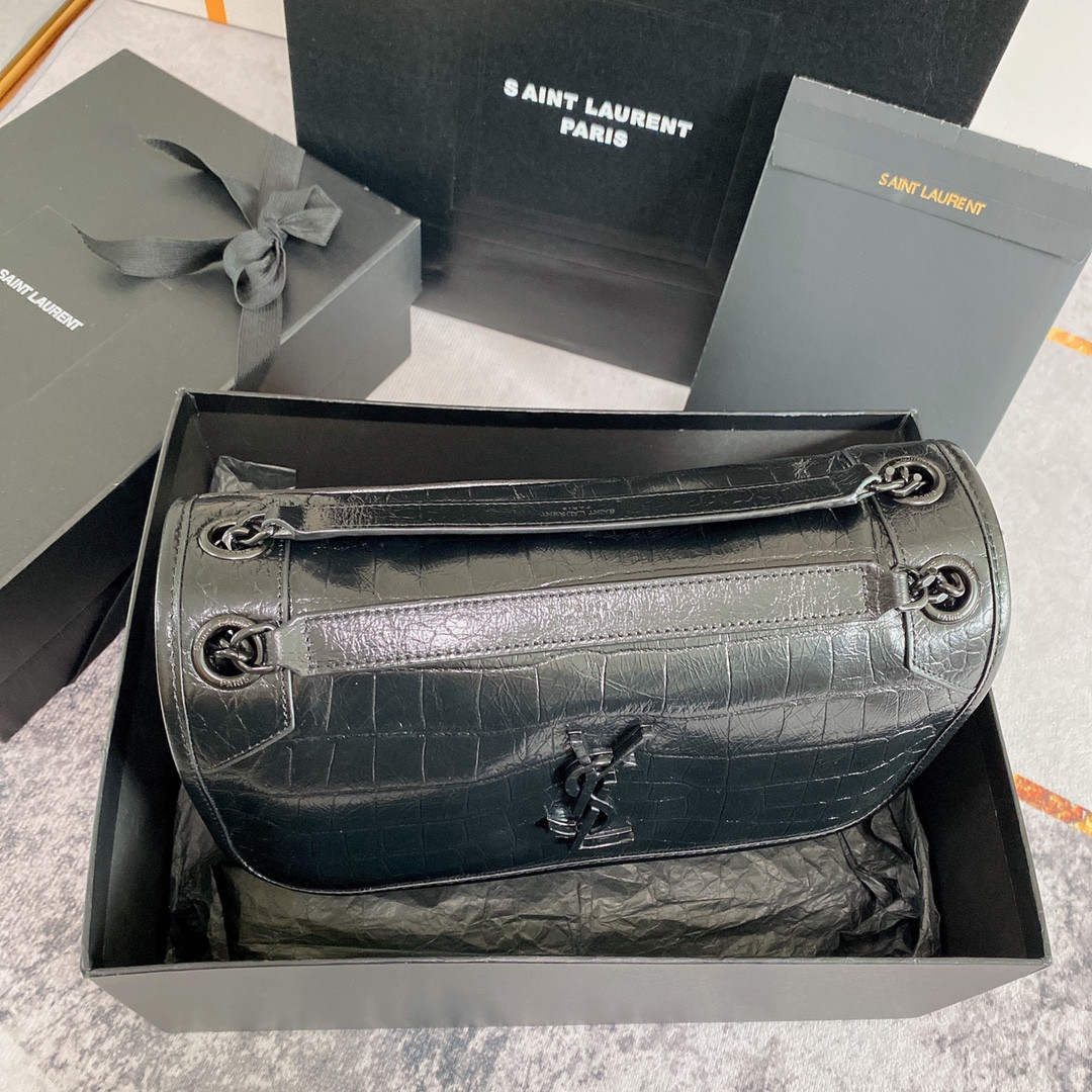 YSL NIKI MEDIUM IN VINTAGE LEATHER 11 X 7.8 X 3.3 INCHES