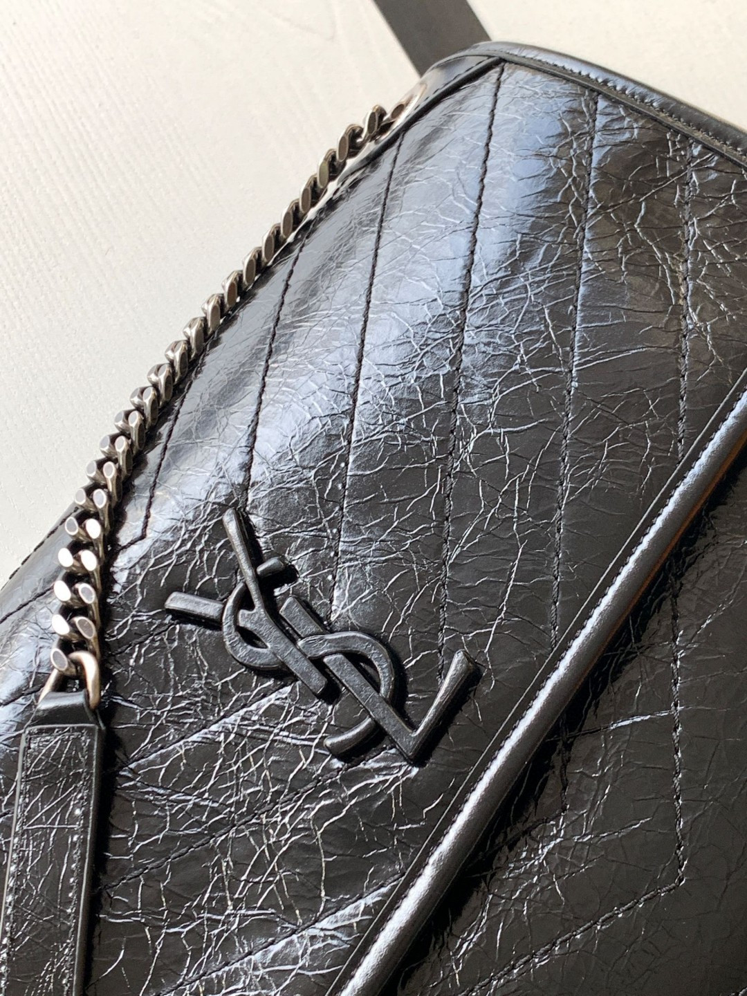 YSL NIKI LARGE IN VINTAGE LEATHER 12.5 X 9 X 3.5 INCHES