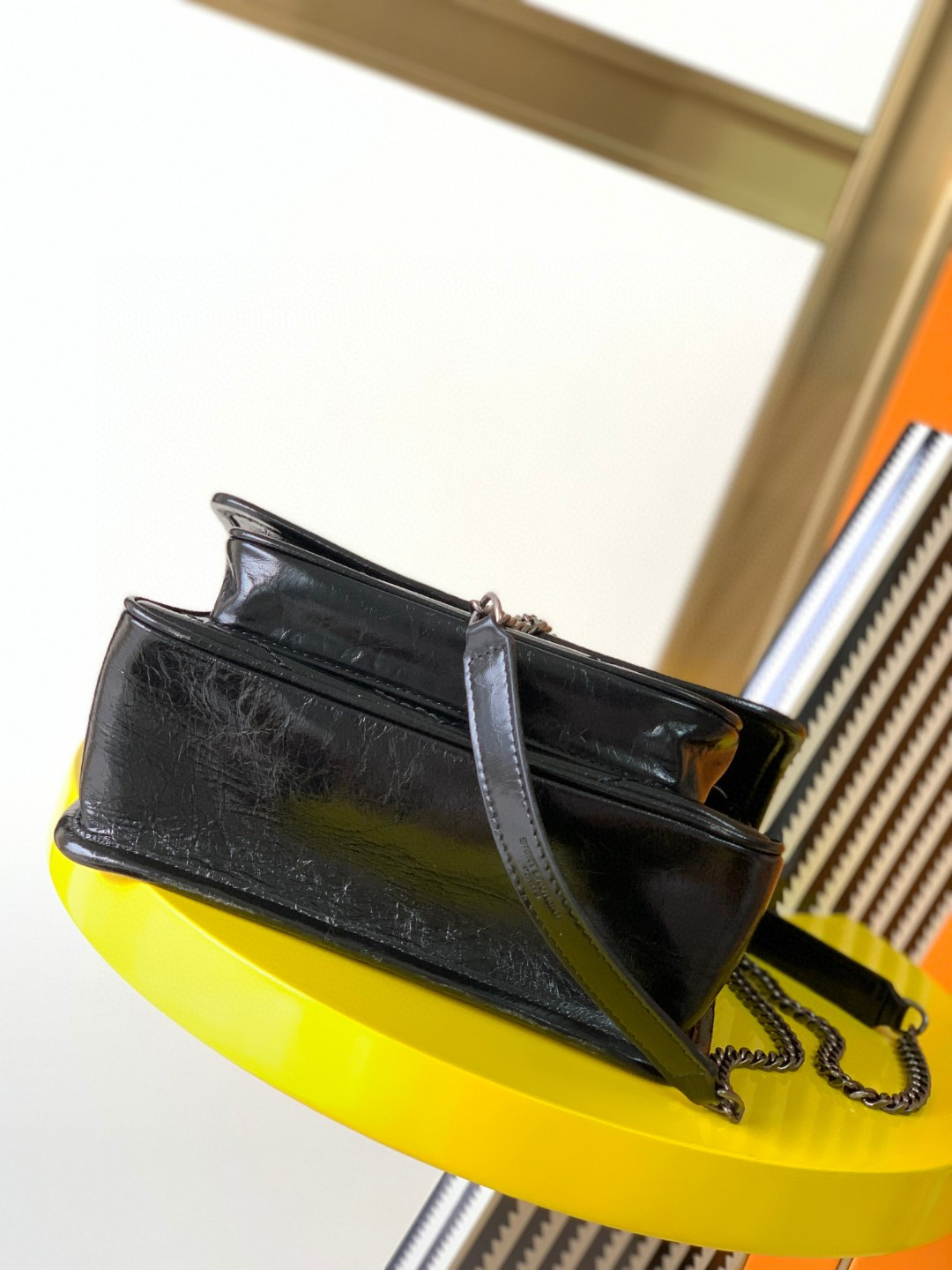 YSL NIKI BABY IN VINTAGE LEATHER BLACK 21x16x7.5cm