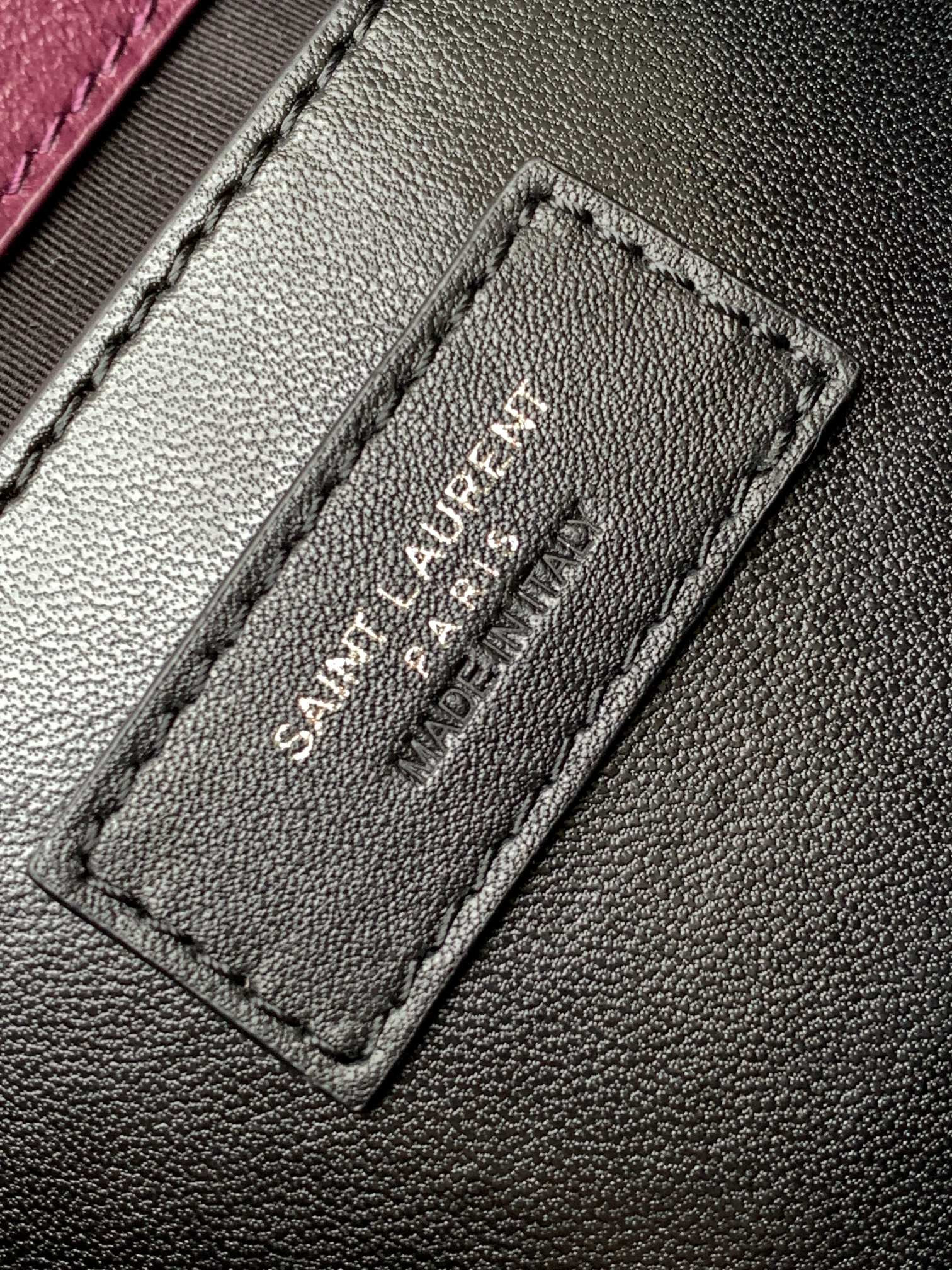 YSL NIKI BABY IN VINTAGE LEATHER PURPLE 8.2 X 6 X 2.9 INCHES