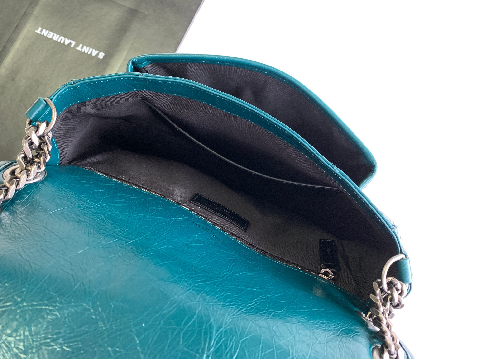 YSL NIKI MEDIUM IN VINTAGE LEATHER 11 X 7.8 X 3.3 INCHES