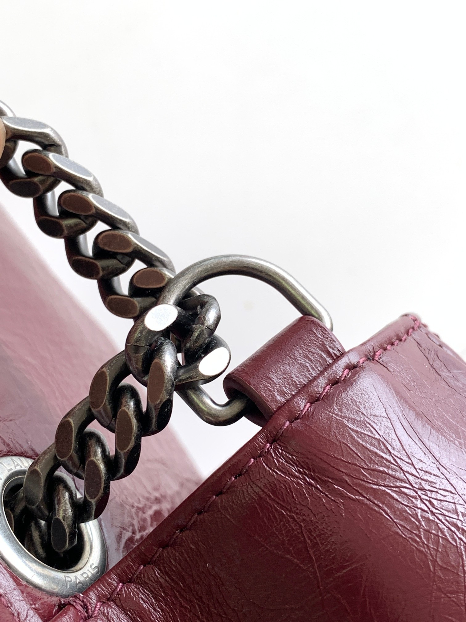 YSL NIKI MEDIUM IN VINTAGE LEATHER RED 11 X 7.8 X 3.3 INCHES