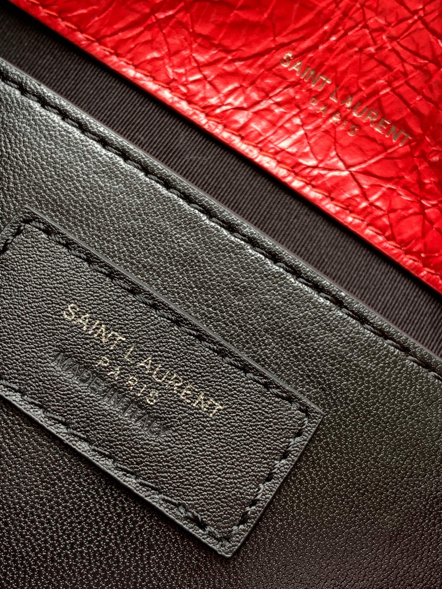 YSL NIKI BABY IN VINTAGE LEATHER RED 8.2 X 6 X 2.9 INCHES